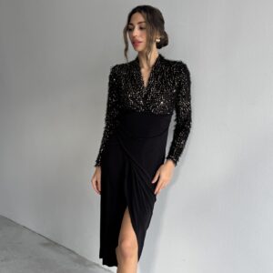 V Neck Dress - Black - Brand: Cream Rouge - Women & Kids, Baby Clothes Wholesale - TheBS Women