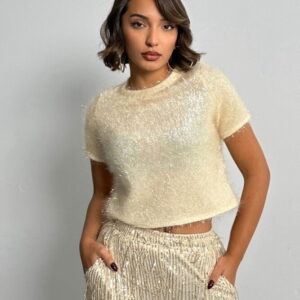 F1832 Glittery Fringed Blouse - Brand: Topshow - Women & Kids, Baby Clothes Wholesale - TheBS Women