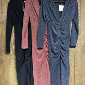 V Neck Front Pleated Dress - Brand: Cream Rouge - Women & Kids, Baby Clothes Wholesale - TheBS Women