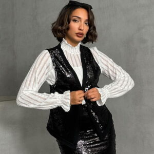 BlackSequined Wholesale Vest - Brand: Topshow - Women & Kids, Baby Clothes Wholesale - TheBS Women