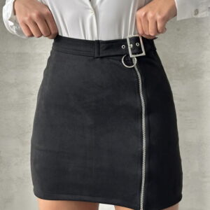 Suede Zippered Wholesale Skirt - Brand: Topshow - Women & Kids, Baby Clothes Wholesale - TheBS Women