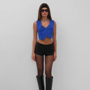 Buttoned Crop Vest - Saks - Brand: Black Fashion - Women & Kids, Baby Clothes Wholesale - TheBS Women