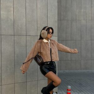 Lined Collarless Short Fur Coat 28363 - Brand: First Angels - Women & Kids, Baby Clothes Wholesale - TheBS Women