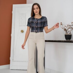 Black Striped And Buttoned Blouse - Brand: Elisa - Women & Kids, Baby Clothes Wholesale - TheBS Women