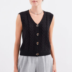 Buttoned Short Knit Vest - Brand: Bigdart - Women & Kids, Baby Clothes Wholesale - TheBS Women