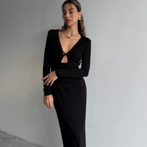 Maxi Dress With Front Knot - Brand: Cream Rouge - Women & Kids, Baby Clothes Wholesale - TheBS Women