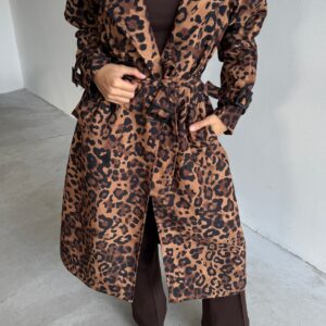 Leopard Pattern Trench Coat - Brand: Cream Rouge - Women & Kids, Baby Clothes Wholesale - TheBS Women