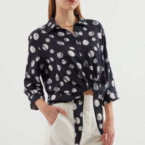 Tie Front Patterned Shirt - Brand: Bigdart - Women & Kids, Baby Clothes Wholesale - TheBS Women