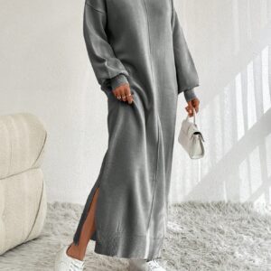 Myf10158 - Knitted Stitched Dress - Gray - Brand: My Fashion - Women & Kids, Baby Clothes Wholesale - TheBS Women