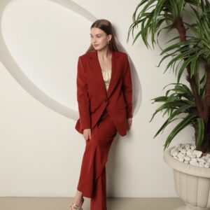 Atlas Fabric Oversize Jacket - Brick - Brand: Maxi Modena - Women & Kids, Baby Clothes Wholesale - TheBS Women