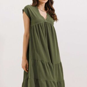 V Neck Flounce Dress - Brand: Bigdart - Women & Kids, Baby Clothes Wholesale - TheBS Women