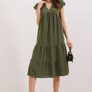 V Neck Flounce Dress - Brand: Bigdart - Women & Kids, Baby Clothes Wholesale - TheBS Women