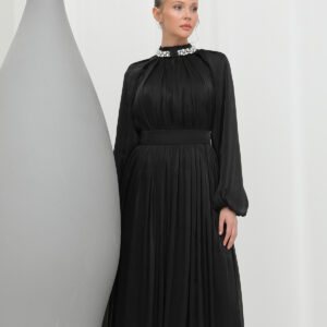 Women's Stone Detailed Chiffon Evening Dress - Brand: Puane - Women & Kids, Baby Clothes Wholesale - TheBS Women