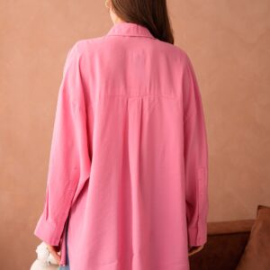Modal Fabric Long Asymmetric Cut Oversize Tunic Shirt 29005 - Brand: First Angels - Women & Kids, Baby Clothes Wholesale - TheBS Women
