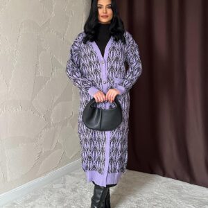 Buttoned Knitwear Cardigan - Lilac - Brand: Elisa - Women & Kids, Baby Clothes Wholesale - TheBS Women