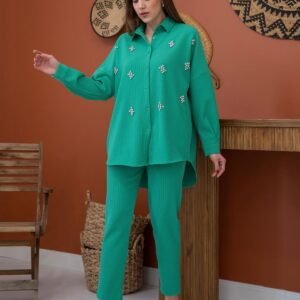 Ribbed Shirt With Stones - Brand: Elisa - Women & Kids, Baby Clothes Wholesale - TheBS Women