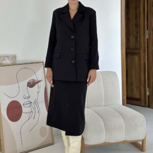 Buttoned Jacket And Skirt Set - Black - Brand: Elisa - Women & Kids, Baby Clothes Wholesale - TheBS Women