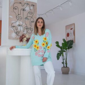 Floral Embroidered Sweater - Brand: Elisa - Women & Kids, Baby Clothes Wholesale - TheBS Women