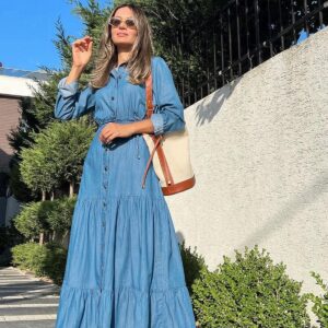 Shirt Dress - Blue - Brand: Elisa - Women & Kids, Baby Clothes Wholesale - TheBS Women