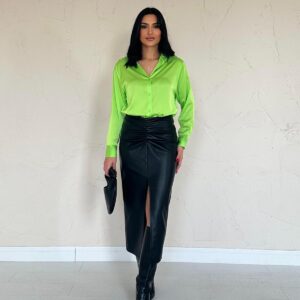 Satin Shirt - Neon - Brand: Elisa - Women & Kids, Baby Clothes Wholesale - TheBS Women