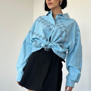 Dyed Linen Printed Stone Shirt - Brand: Elisa - Women & Kids, Baby Clothes Wholesale - TheBS Women