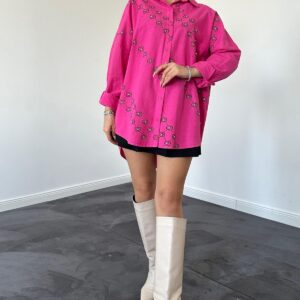 Dyed Linen Printed Stone Shirt - Brand: Elisa - Women & Kids, Baby Clothes Wholesale - TheBS Women