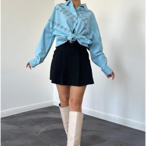 Dyed Linen Printed Stone Shirt - Brand: Elisa - Women & Kids, Baby Clothes Wholesale - TheBS Women