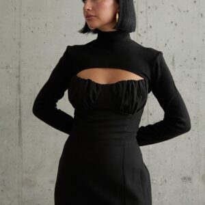 Chest Cup Dress - Black - Brand: Elisa - Women & Kids, Baby Clothes Wholesale - TheBS Women