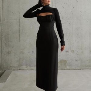 Chest Cup Dress - Black - Brand: Elisa - Women & Kids, Baby Clothes Wholesale - TheBS Women