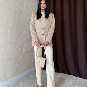 Striped Lined Garnished Suede Jacket - Brand: Elisa - Women & Kids, Baby Clothes Wholesale - TheBS Women