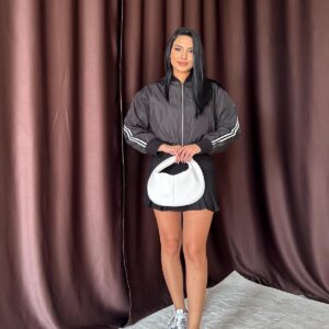 Short Jacket With Side Stripes - Black - Brand: Elisa - Women & Kids, Baby Clothes Wholesale - TheBS Women