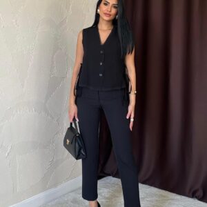 Darted Trousers - Black - Brand: Elisa - Women & Kids, Baby Clothes Wholesale - TheBS Women