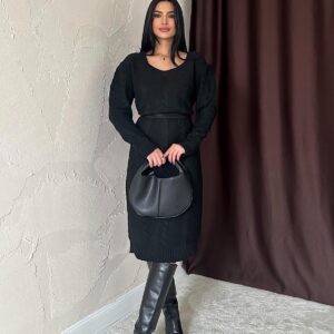 Belted Knit Dress - Brand: Elisa - Women & Kids, Baby Clothes Wholesale - TheBS Women