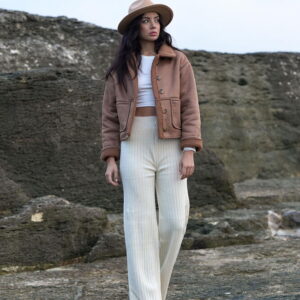 F 1553 Nubuck Collar Fur Coat - Brand: Topshow - Women & Kids, Baby Clothes Wholesale - TheBS Women