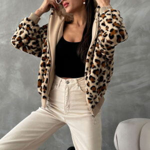 Leopard Look Plush Coat - Brand: Topshow - Women & Kids, Baby Clothes Wholesale - TheBS Women