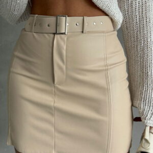 Leather Belted Skirt - Brand: Topshow - Women & Kids, Baby Clothes Wholesale - TheBS Women
