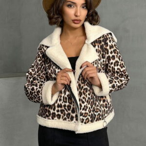 Leopard Patterned Plush Coat - Brown - Brand: Topshow - Women & Kids, Baby Clothes Wholesale - TheBS Women