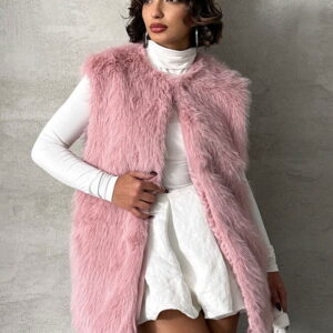 Furry Vest - Powder - Brand: Topshow - Women & Kids, Baby Clothes Wholesale - TheBS Women