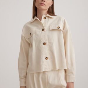 Chain Detail Women's Jacket - Beige - Brand: Levure - Women & Kids, Baby Clothes Wholesale - TheBS Women