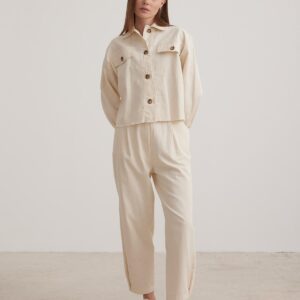 Chain Detail Women's Jacket - Beige - Brand: Levure - Women & Kids, Baby Clothes Wholesale - TheBS Women