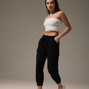 Gabardine Waist Elastic Women's Trousers - Brand: Levure - Women & Kids, Baby Clothes Wholesale - TheBS Women