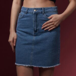 Women's Dirty Ripped Denim Skirt Blue - Brand: Levure - Women & Kids, Baby Clothes Wholesale - TheBS Women