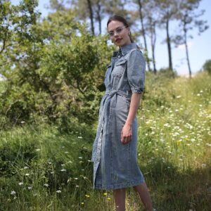 Women's Denim Shirt Dress Blue - Brand: Levure - Women & Kids, Baby Clothes Wholesale - TheBS Women