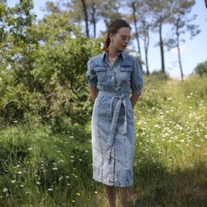 Women's Denim Shirt Dress Blue - Brand: Levure - Women & Kids, Baby Clothes Wholesale - TheBS Women