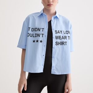 Printed Detailed Oversize Shirt - Brand: Levure - Women & Kids, Baby Clothes Wholesale - TheBS Women