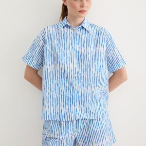 Oversize Striped Shirt Blue - Brand: Levure - Women & Kids, Baby Clothes Wholesale - TheBS Women