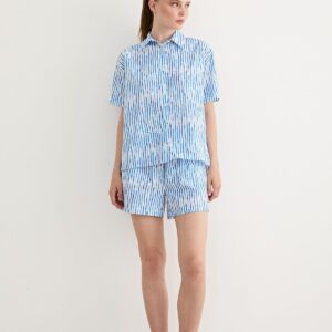 Oversize Striped Shirt Blue - Brand: Levure - Women & Kids, Baby Clothes Wholesale - TheBS Women