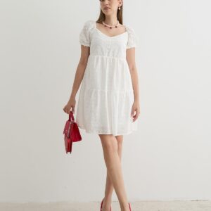 Women's Back Gipe Detailed Lace Dress White - Brand: Levure - Women & Kids, Baby Clothes Wholesale - TheBS Women