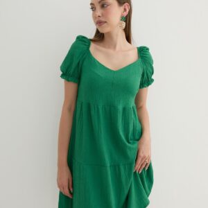 Watermelon Sleeve Detailed Short Dress - Brand: Levure - Women & Kids, Baby Clothes Wholesale - TheBS Women