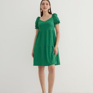 Watermelon Sleeve Detailed Short Dress - Brand: Levure - Women & Kids, Baby Clothes Wholesale - TheBS Women